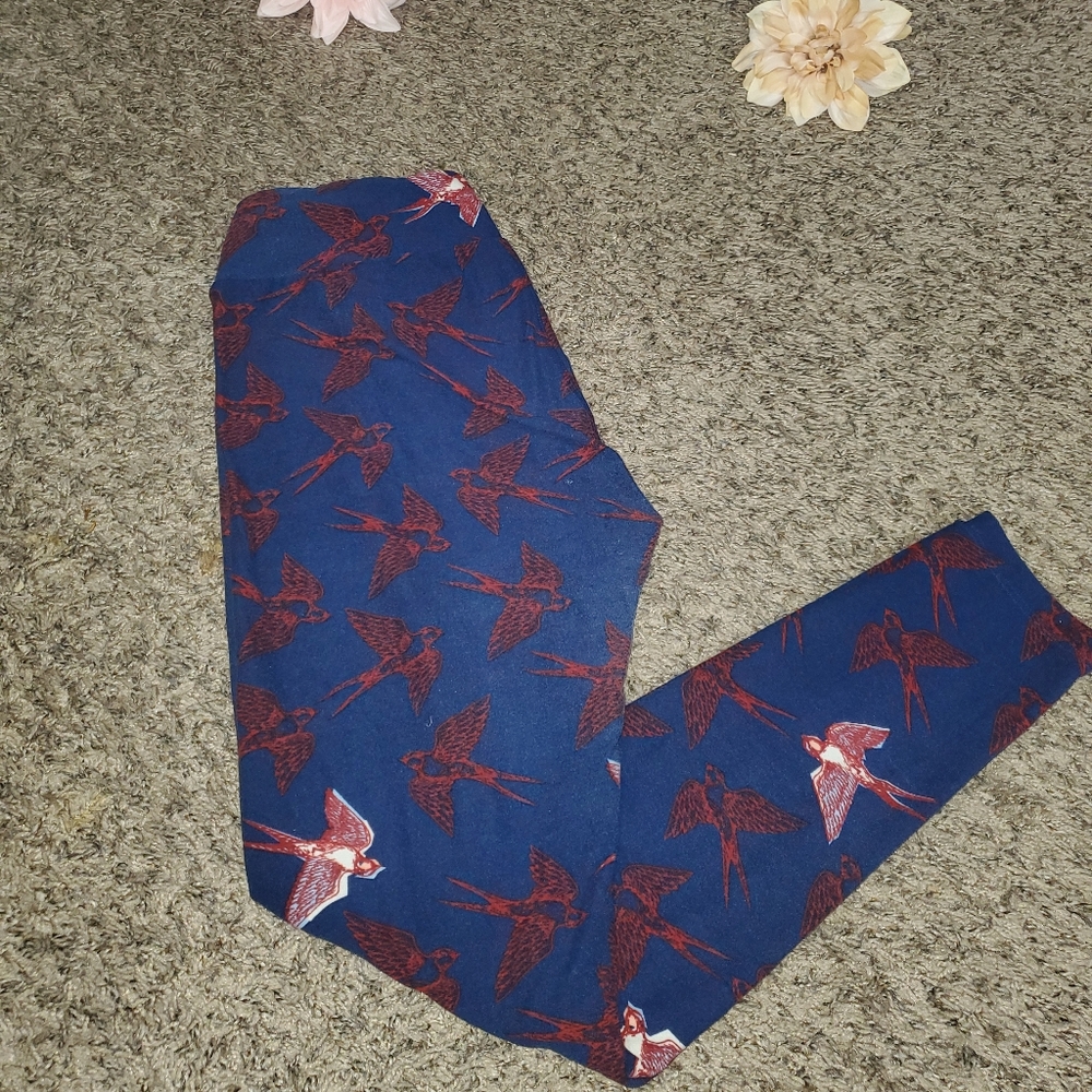 LULAROE Legging good condition color blue whith - Picture 3 of 6